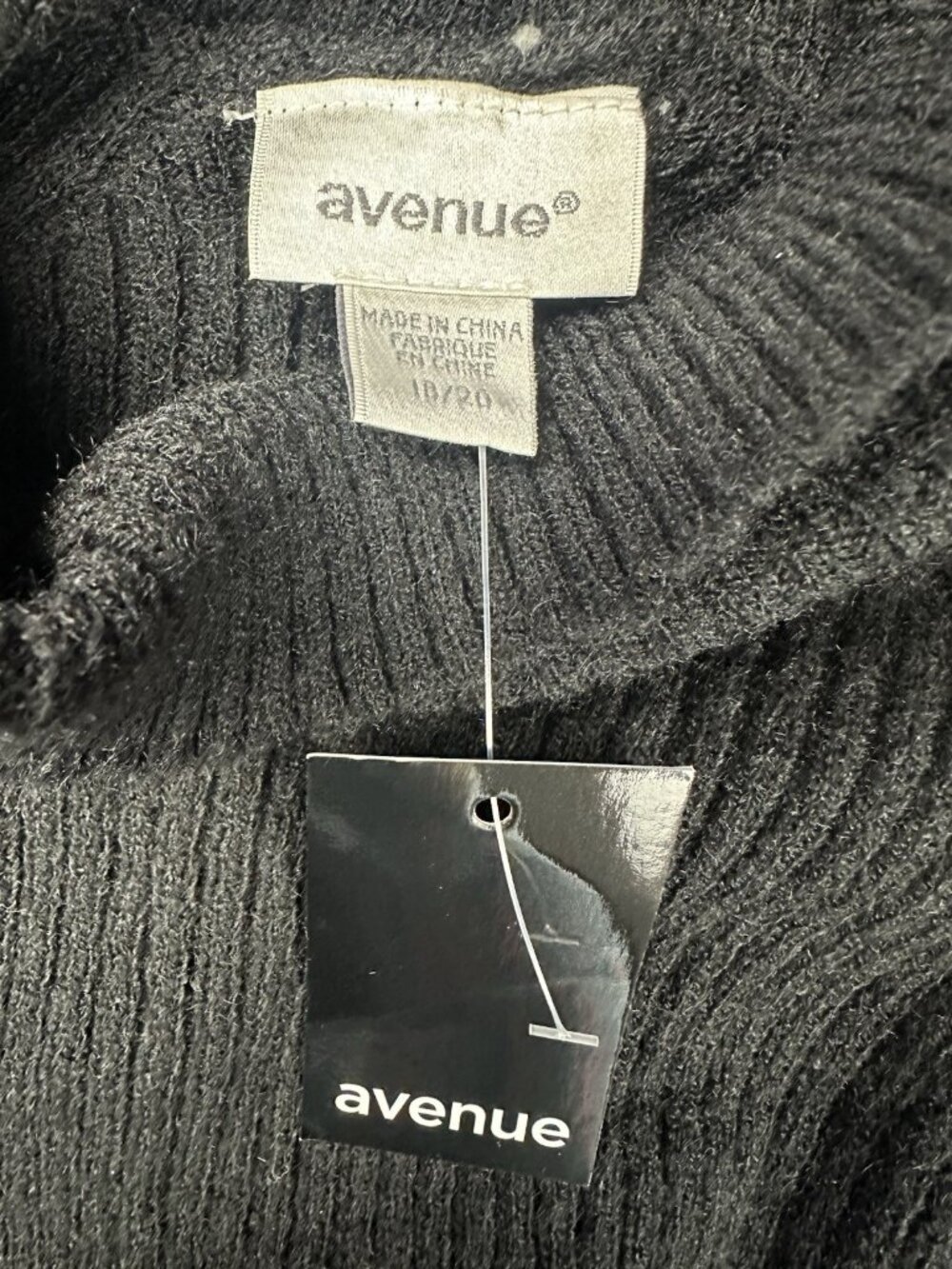 NWT Avenue Dress Callie Sweater Womens 18/20 Black Ribbed Knit Mock Neck Midi - Picture 10 of 11